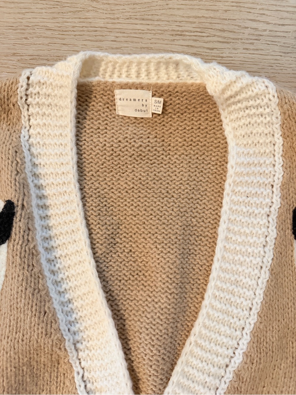 Dreamers by Debut Knit Cardigan Sheep granny sweater Cottagecore s/m - Picture 4 of 6